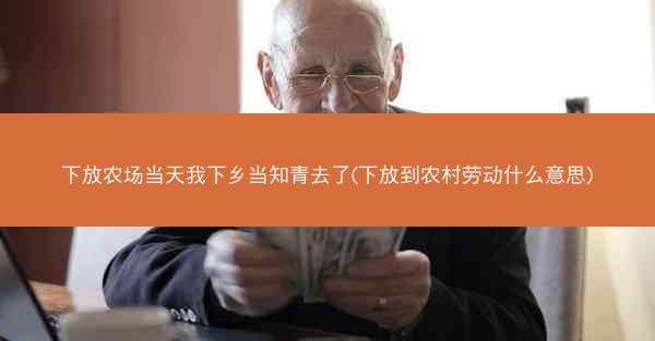 下放农场当天我下乡当知青去了(下放到农村劳动什么意思)